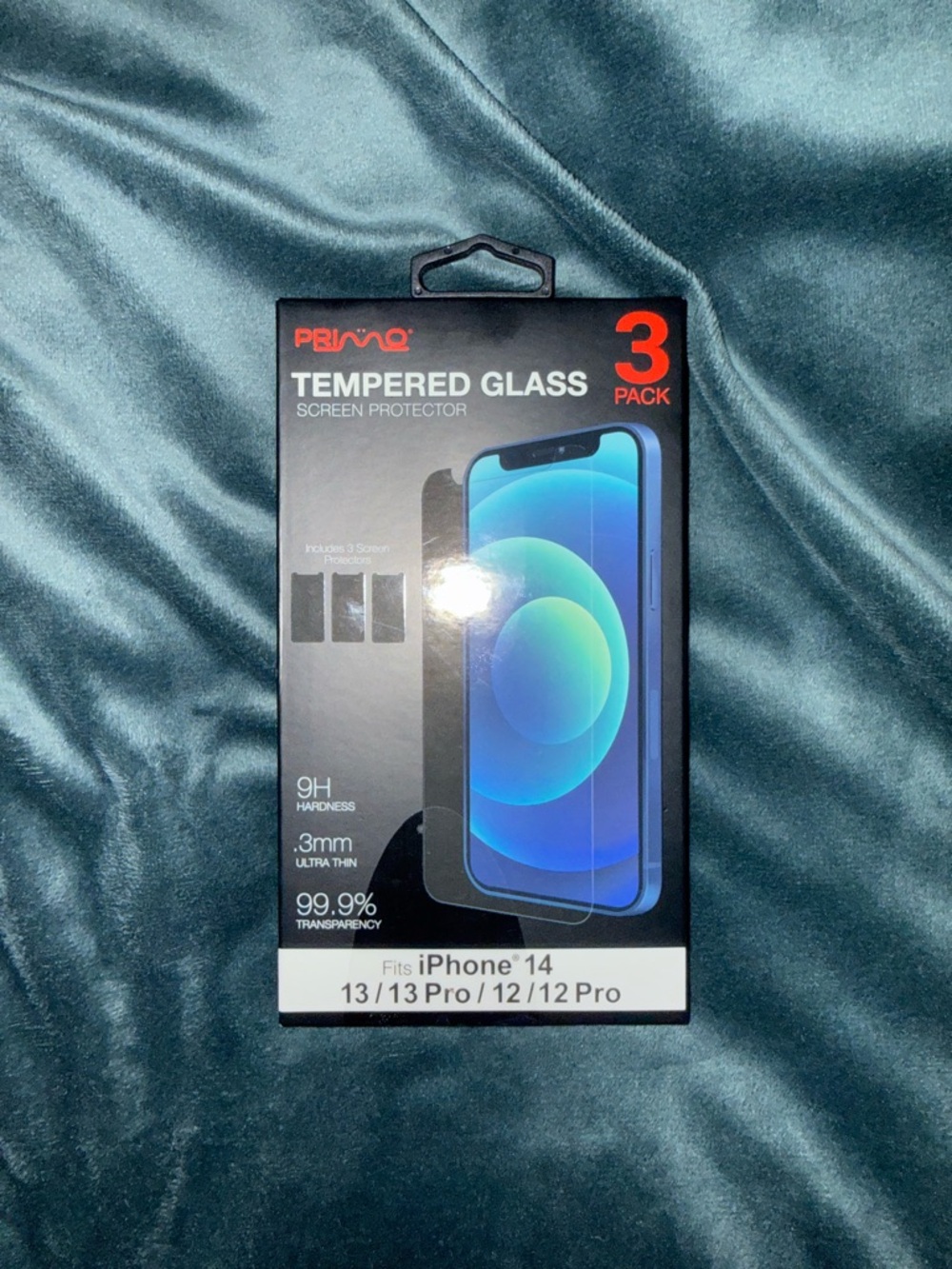 NWT Primo 3-Pack Screen Protector Tempered Glass Universal Fit